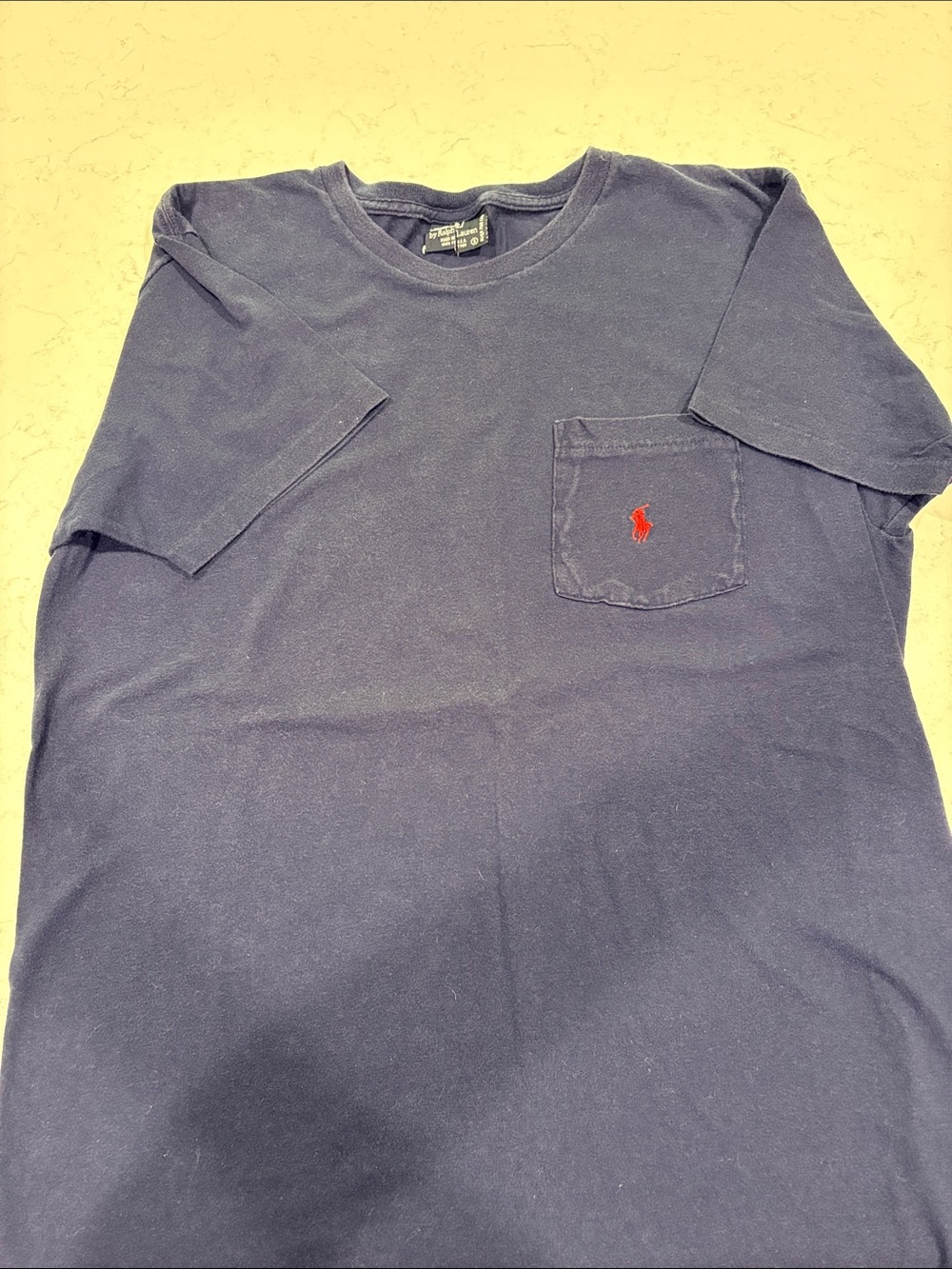 Polo by Ralph Lauren Navy Short-Sleeve Pocket Tee with Red Pony